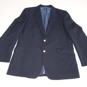 Alfred Brown Men's Blazer Size 44 Regular Navy Blue 100% Wool 2 Button Jacket R